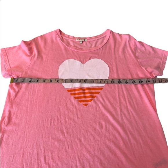 Sundry LOT Pink Heart Pop Peach & Pale Yellow Scoop Neck Modal Tee Size 1 Small - Picture 12 of 16